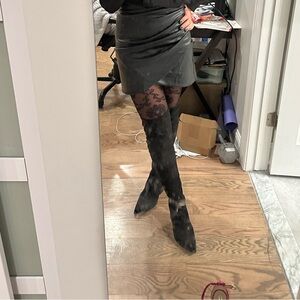 Zara Asymmetrical Black Leather Skirt